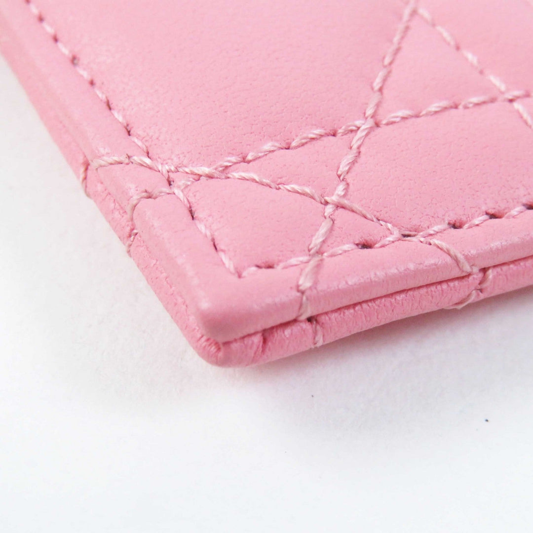 Christian Dior Card Case S09740NMJ Main: Leather pink Lady Dior Freesia Women Used Authentic