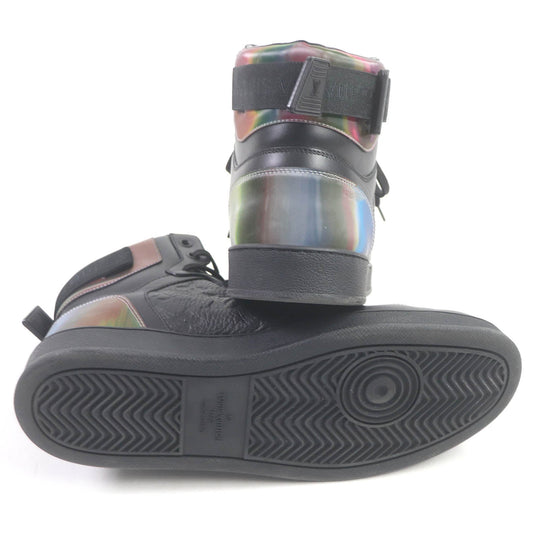LOUIS VUITTON High cut sneakers Main: Leather black mens 8 Used Authentic