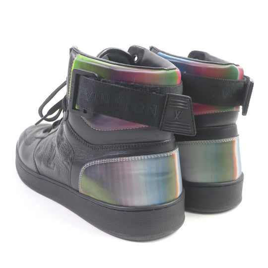 LOUIS VUITTON High cut sneakers Main: Leather black mens 8 Used Authentic