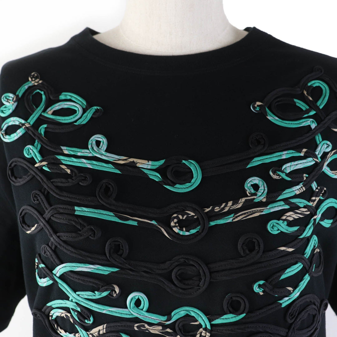 HERMES one piece Main: 100% cotton, Part: 100% cotton, Part: 100% silk black Women 34 Used Authentic