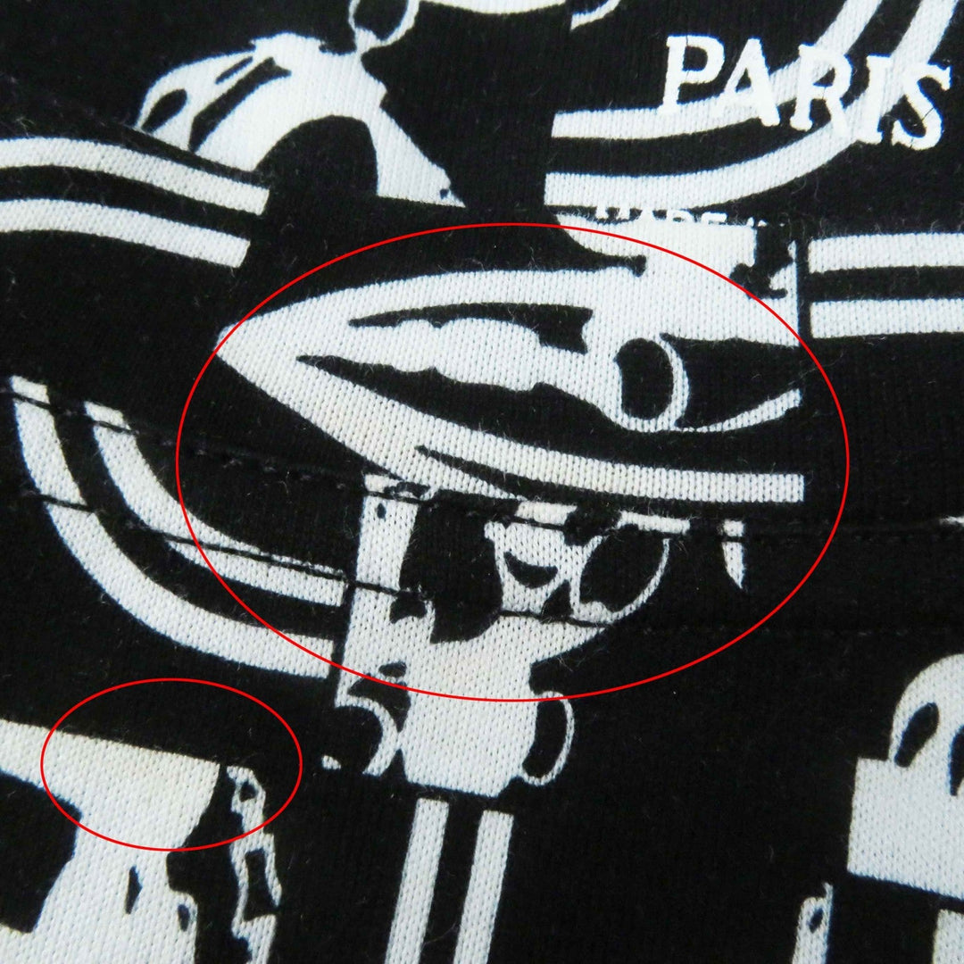 HERMES Short sleeve T-shirt Main: 100% cotton Black White BRIDES DE GALA en Desordre Ceremonial bridles Women 34 Used Authentic