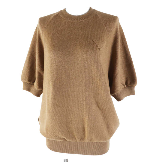 PRADA Short sleeve knit P24Z0L Main: 100% cashmere Brown Women 36 Used Authentic