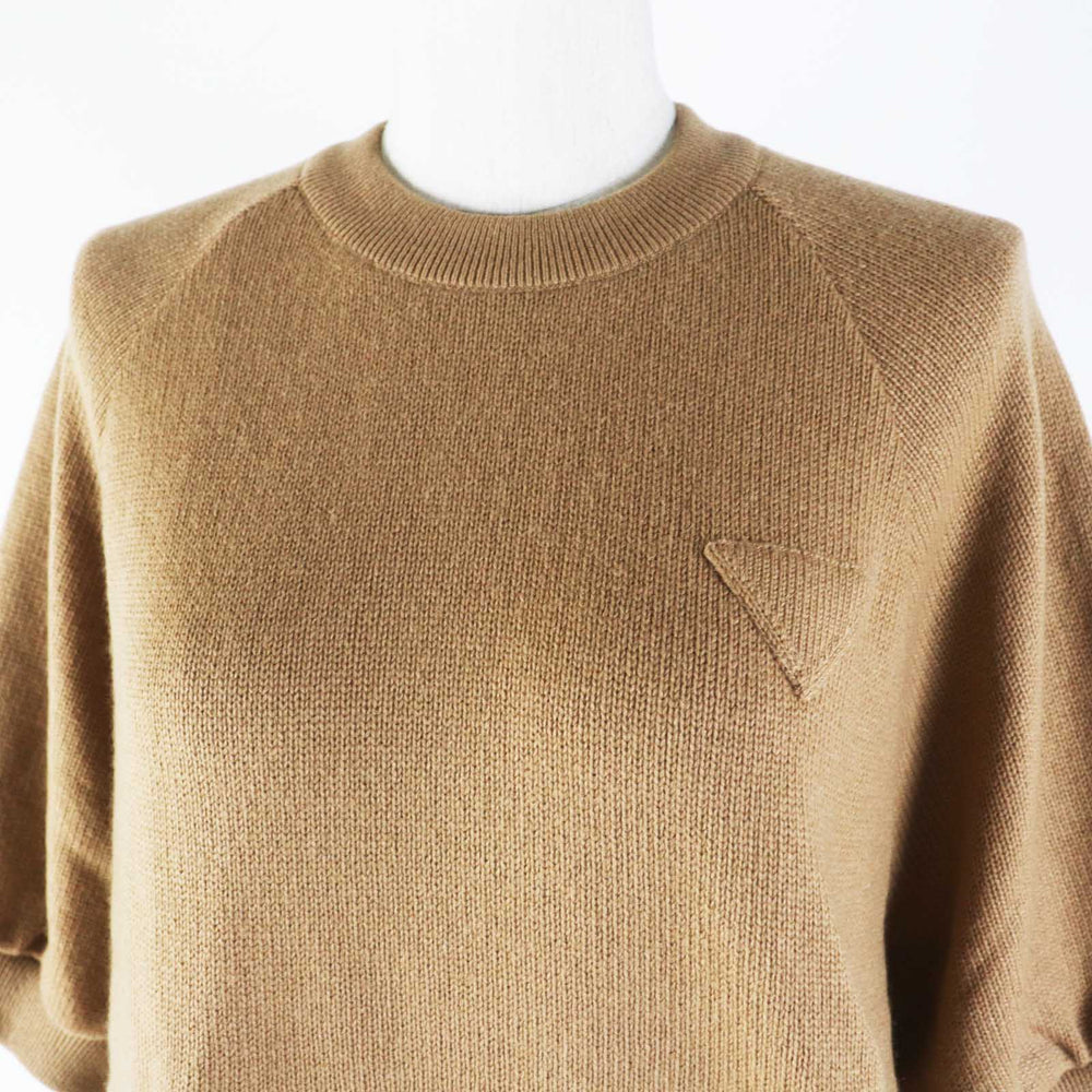 PRADA Short sleeve knit P24Z0L Main: 100% cashmere Brown Women 36 Used Authentic