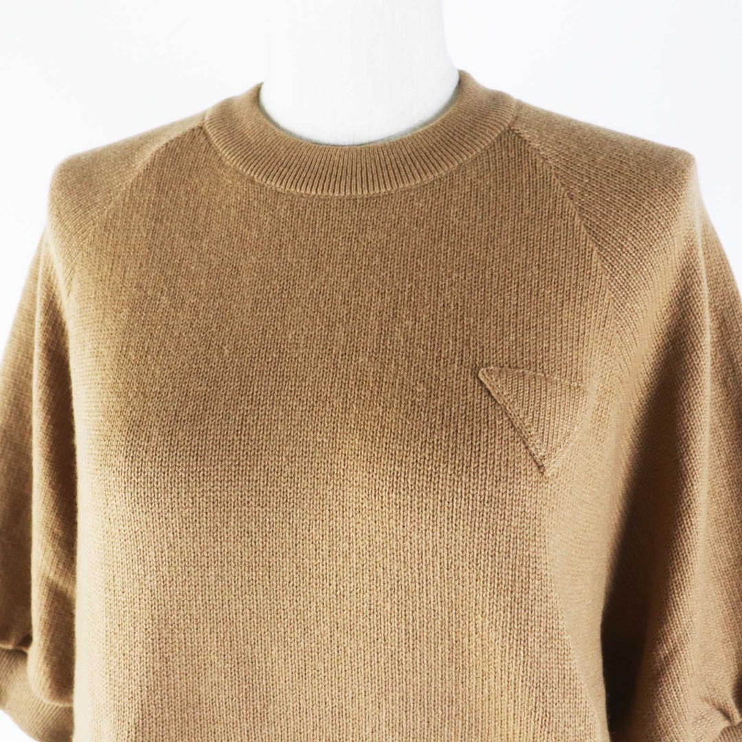 PRADA Short sleeve knit P24Z0L Main: 100% cashmere Brown Women 36 Used Authentic
