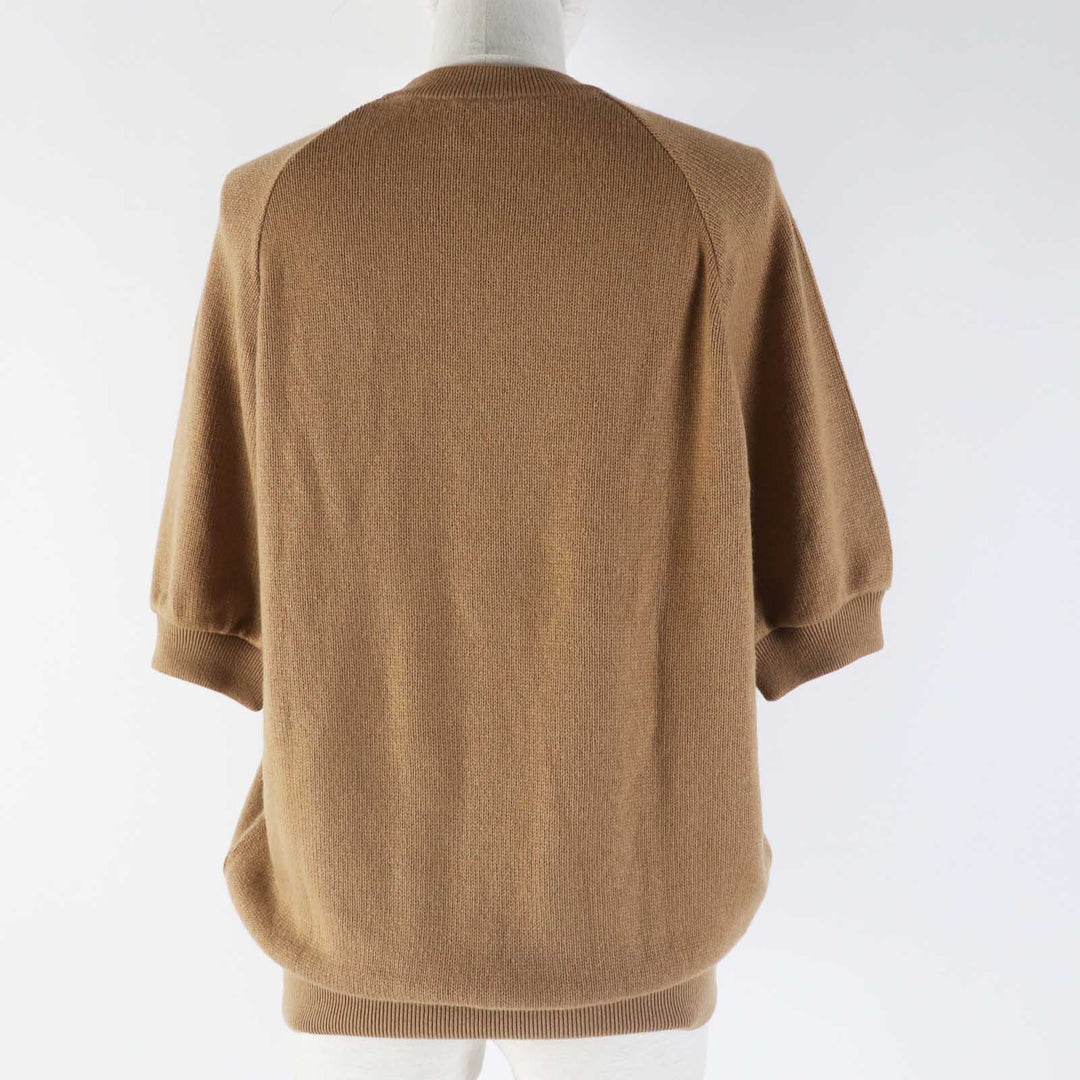 PRADA Short sleeve knit P24Z0L Main: 100% cashmere Brown Women 36 Used Authentic