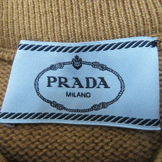 PRADA Short sleeve knit P24Z0L Main: 100% cashmere Brown Women 36 Used Authentic