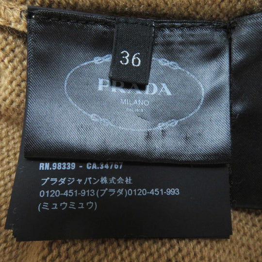 PRADA Short sleeve knit P24Z0L Main: 100% cashmere Brown Women 36 Used Authentic