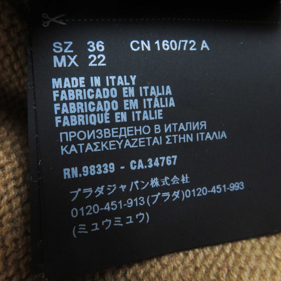 PRADA Short sleeve knit P24Z0L Main: 100% cashmere Brown Women 36 Used Authentic