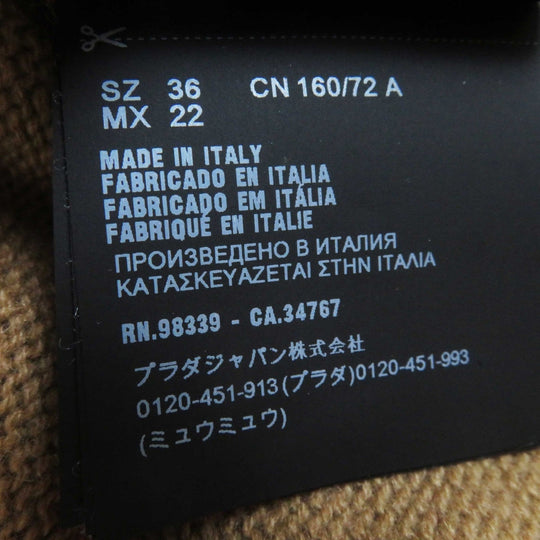 PRADA Short sleeve knit P24Z0L Main: 100% cashmere Brown Women 36 Used Authentic