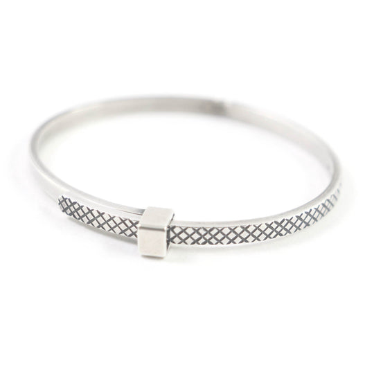 BOTTEGAVENETA Bangle Main�FAG925 Silver mens S Used Authentic