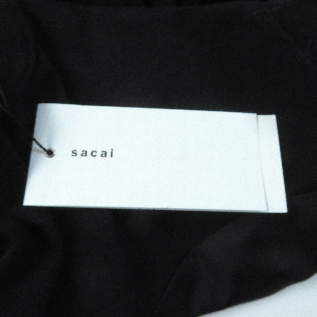 Sacai Cut 23-06563 Outer: 100% cotton, Part: 100% polyester black Cotton Jersey T-shirt Corset Detail Women 1 Used Authentic