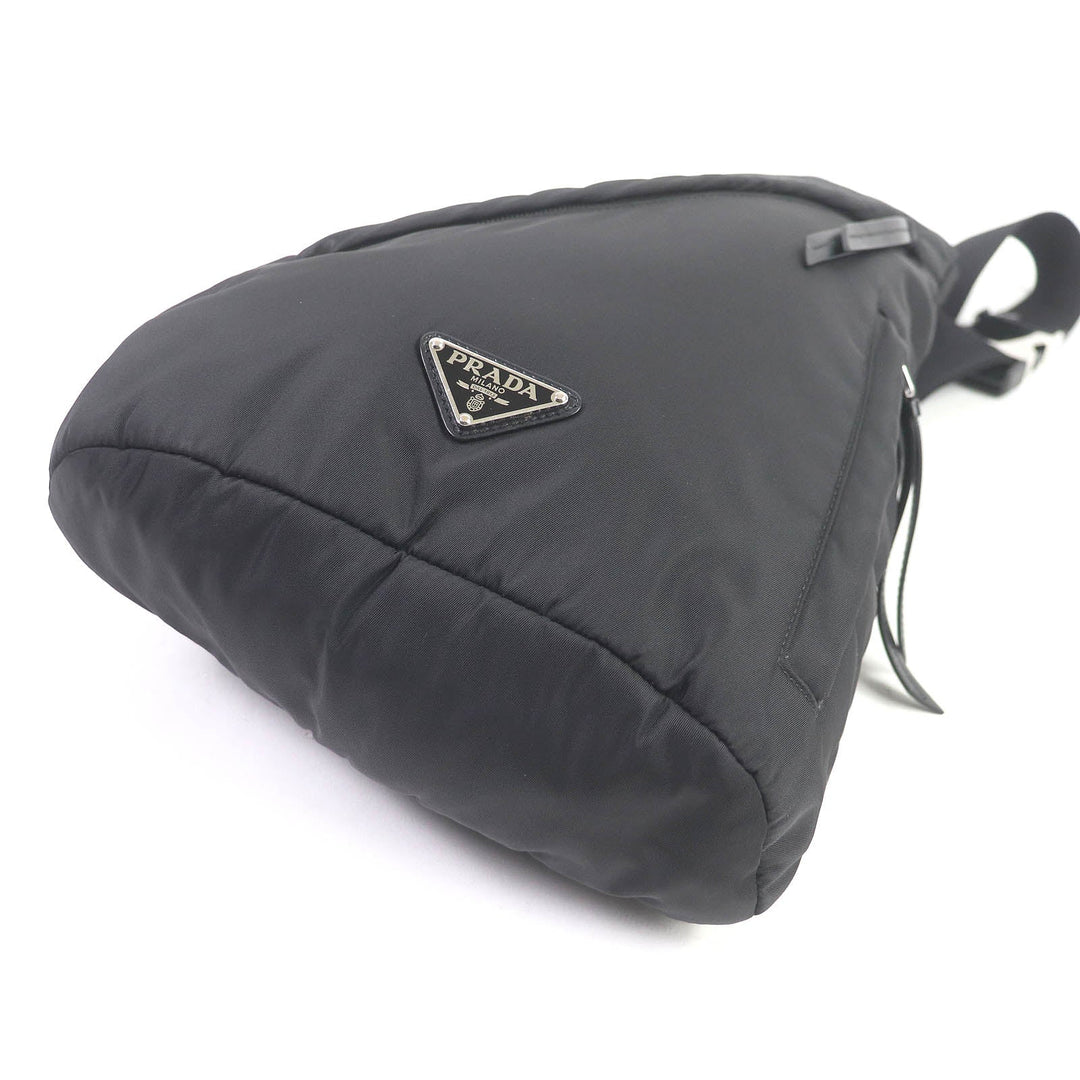 PRADA Shoulder Bag 2VZ092 Re-Nylon, leather black mens Used Authentic