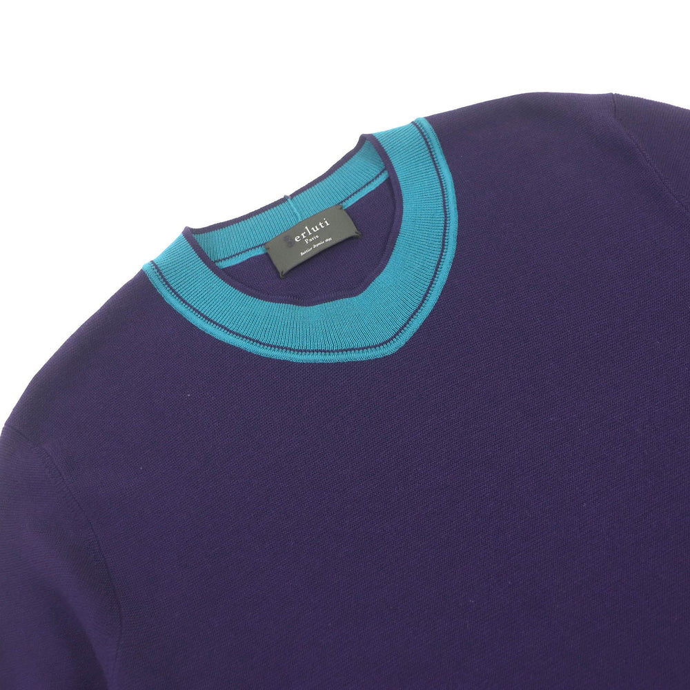Berluti Short sleeve knit Main: 70% wool, Main: 30% silk purple mens 44 Used Authentic