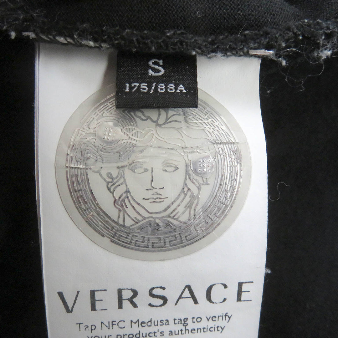 VERSACE Short sleeve T-shirt Main: 100% cotton black mens S Used Authentic