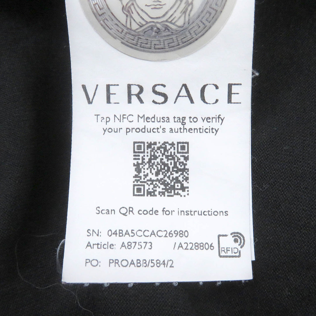 VERSACE Short sleeve T-shirt Main: 100% cotton black mens S Used Authentic