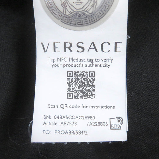 VERSACE Short sleeve T-shirt Main: 100% cotton black mens S Used Authentic