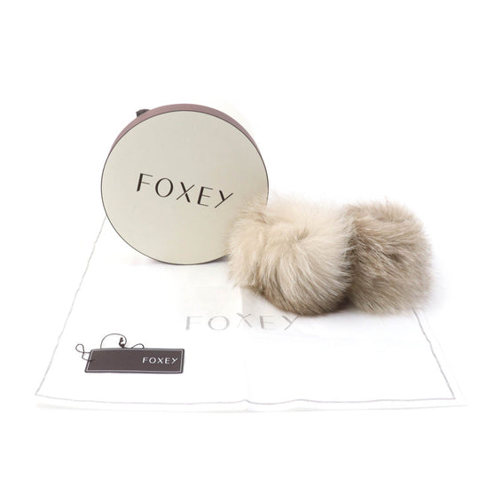FOXEY cuffs 37753 Main: FOX Lining: 70% triacetate, 25% polyester, 5% polyurethane beige Women F Used Authentic