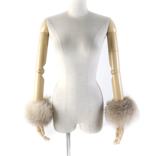 FOXEY cuffs 37753 Main: FOX Lining: 70% triacetate, 25% polyester, 5% polyurethane beige Women F Used Authentic