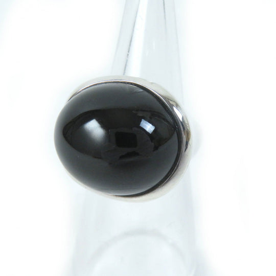 TIFFANY&Co. Ring Main: SV925, Part: Black jade Black Silver Elsa Peretti cabochon ring Women Used Authentic