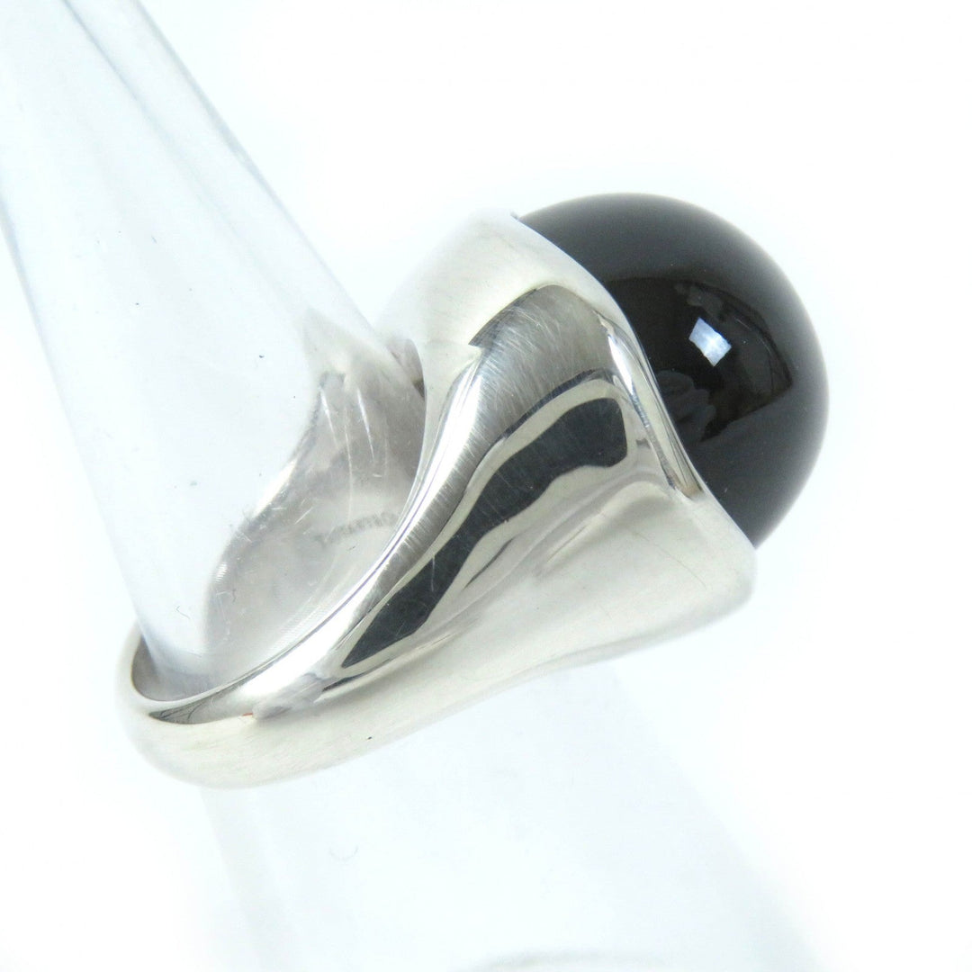 TIFFANY&Co. Ring Main: SV925, Part: Black jade Black Silver Elsa Peretti cabochon ring Women Used Authentic