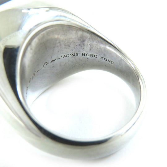 TIFFANY&Co. Ring Main: SV925, Part: Black jade Black Silver Elsa Peretti cabochon ring Women Used Authentic