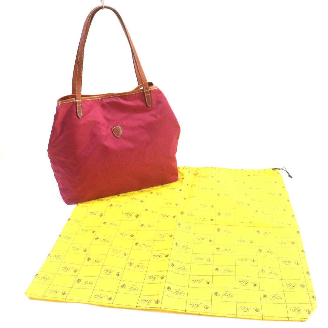 Felisi Tote Bag 15-50 Main: Nylon, Part: Leather Pink brown mens Used Authentic
