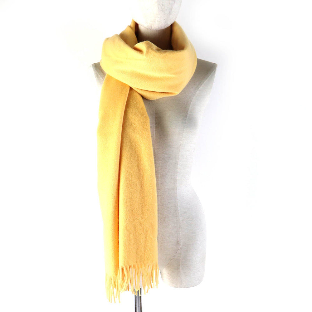 HERMES Stall Main: 100% cashmere yellow Women Used Authentic