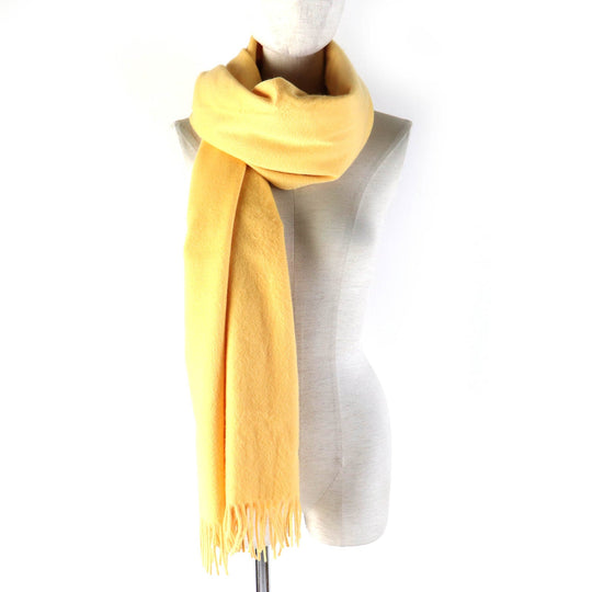 HERMES Stall Main: 100% cashmere yellow Women Used Authentic