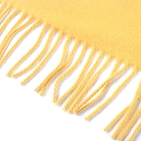 HERMES Stall Main: 100% cashmere yellow Women Used Authentic