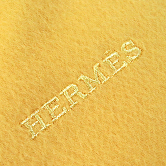 HERMES Stall Main: 100% cashmere yellow Women Used Authentic