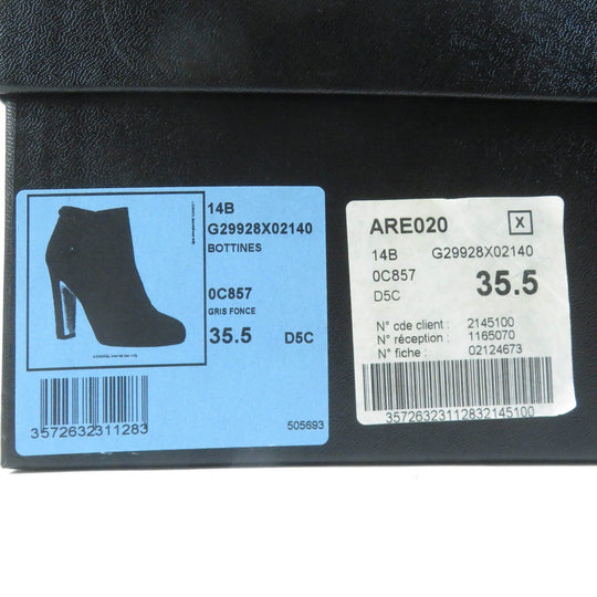 CHANEL Ankle boots G29928 Main: Suede leather Dark gray type Women 35 1/2 Used Authentic