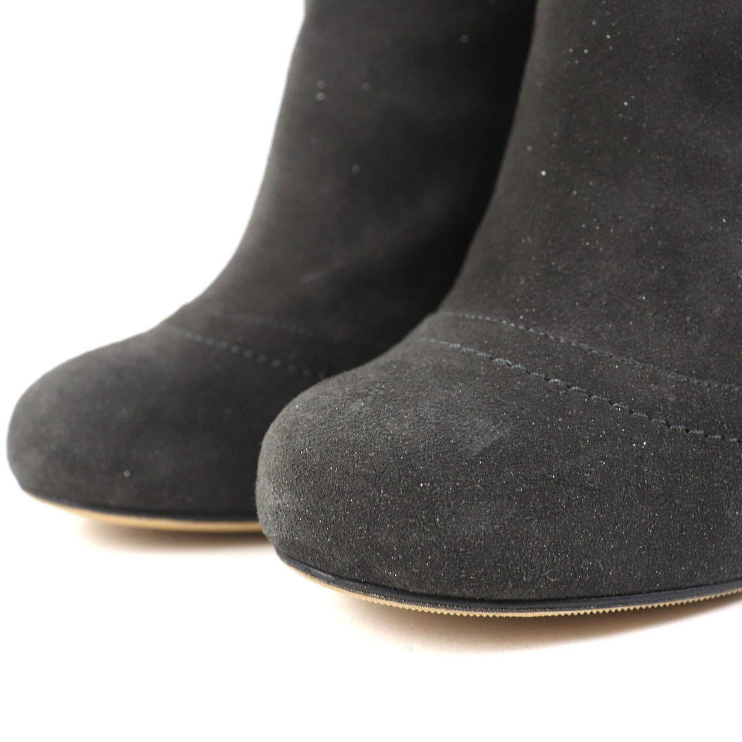 CHANEL Ankle boots G29928 Main: Suede leather Dark gray type Women 35 1/2 Used Authentic