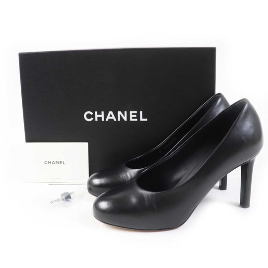 CHANEL pumps G35025 Main: Leather black Women 36 Used Authentic