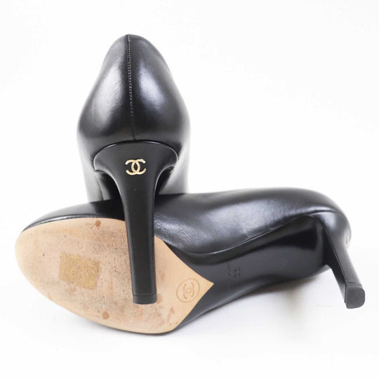 CHANEL pumps G35025 Main: Leather black Women 36 Used Authentic