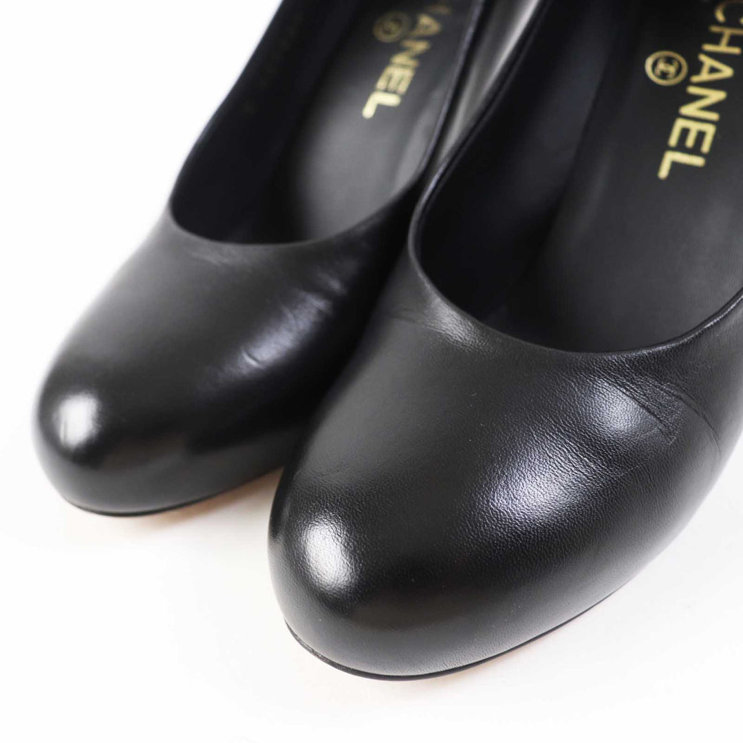 CHANEL pumps G35025 Main: Leather black Women 36 Used Authentic
