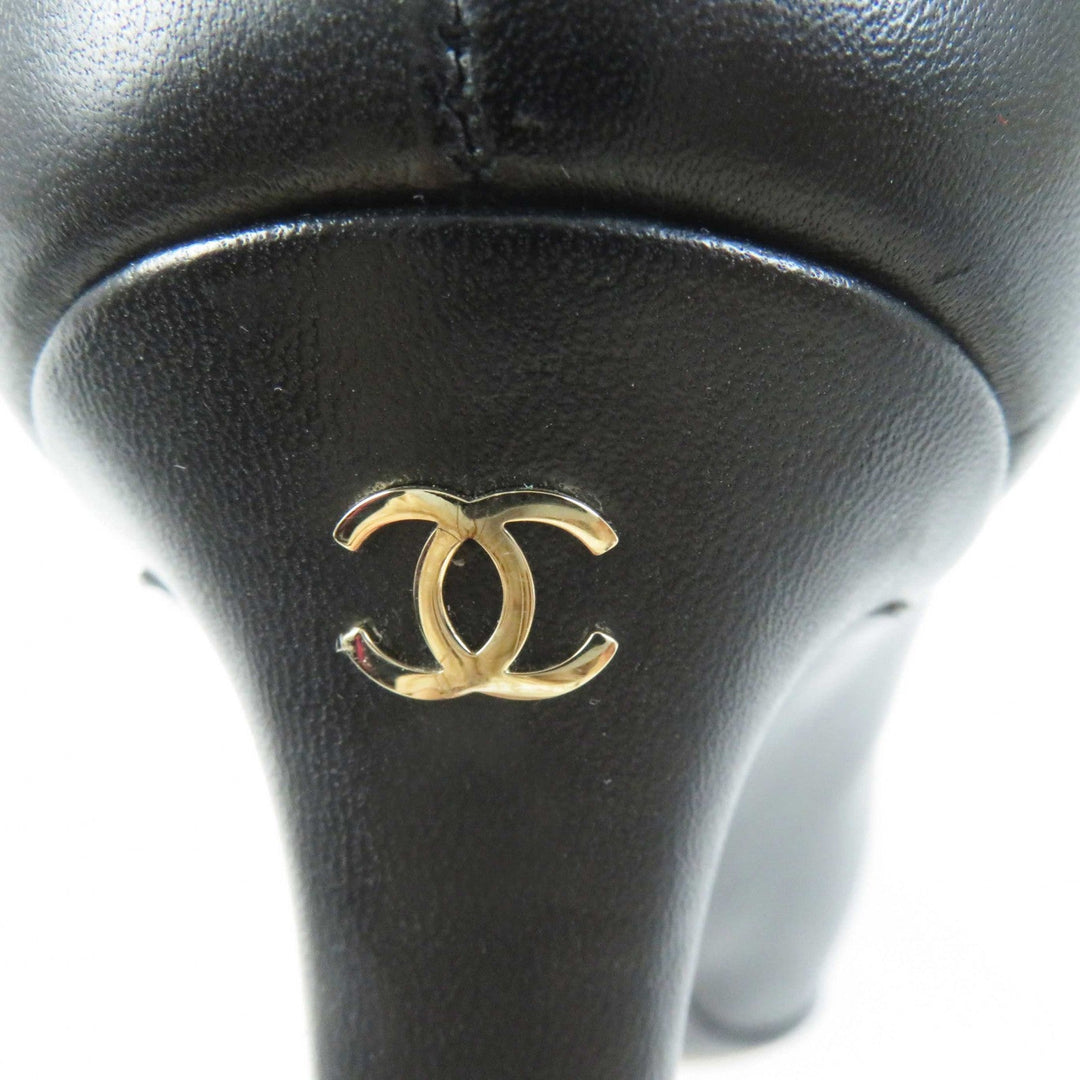 CHANEL pumps G35025 Main: Leather black Women 36 Used Authentic