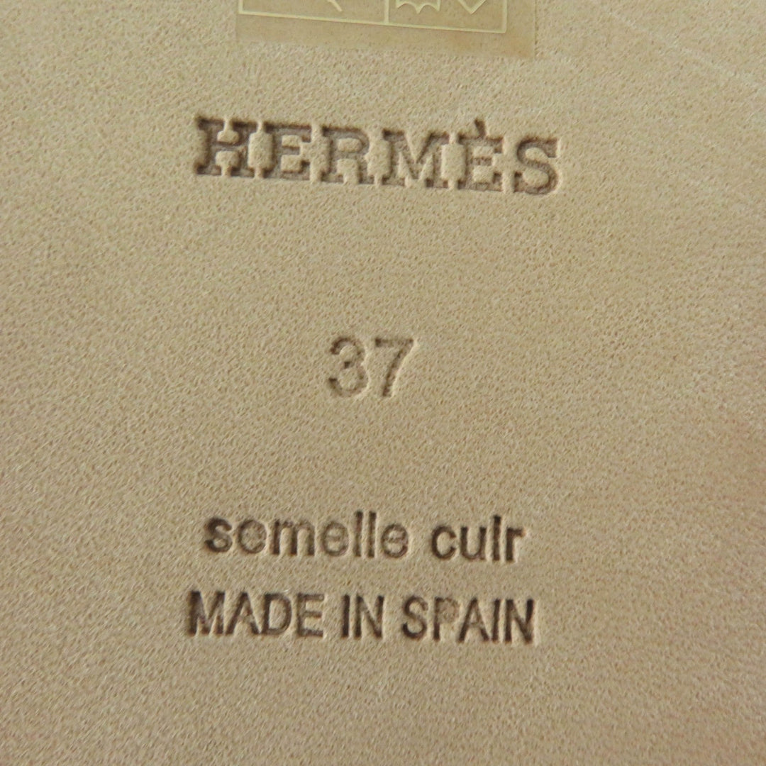 HERMES Slip-on 231140Z Main: Denim Indigo Women 37 Used Authentic