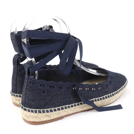 HERMES Slip-on 231140Z Main: Denim Indigo Women 37 Used Authentic