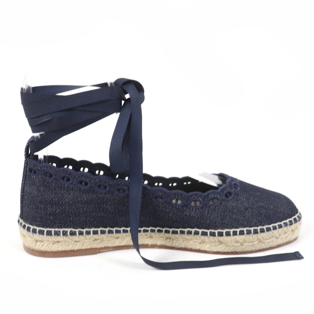 HERMES Slip-on 231140Z Main: Denim Indigo Women 37 Used Authentic