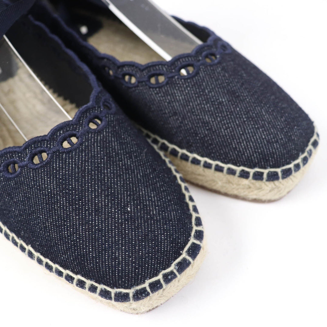 HERMES Slip-on 231140Z Main: Denim Indigo Women 37 Used Authentic