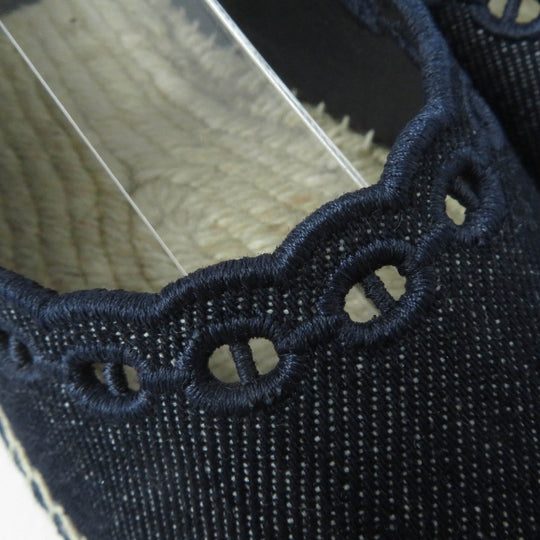 HERMES Slip-on 231140Z Main: Denim Indigo Women 37 Used Authentic