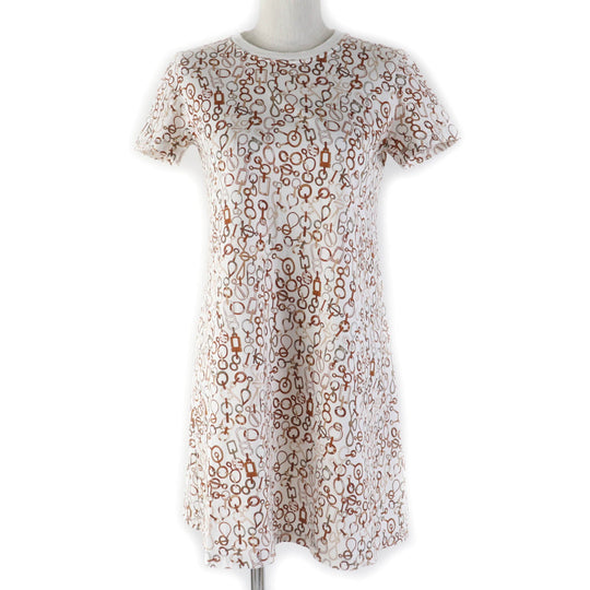HERMES one piece 3H4514DR Main: 100% cotton, Part: 98% cotton, Part: 2% Brown type DR Do RE BOUCLES Women 34 Used Authentic