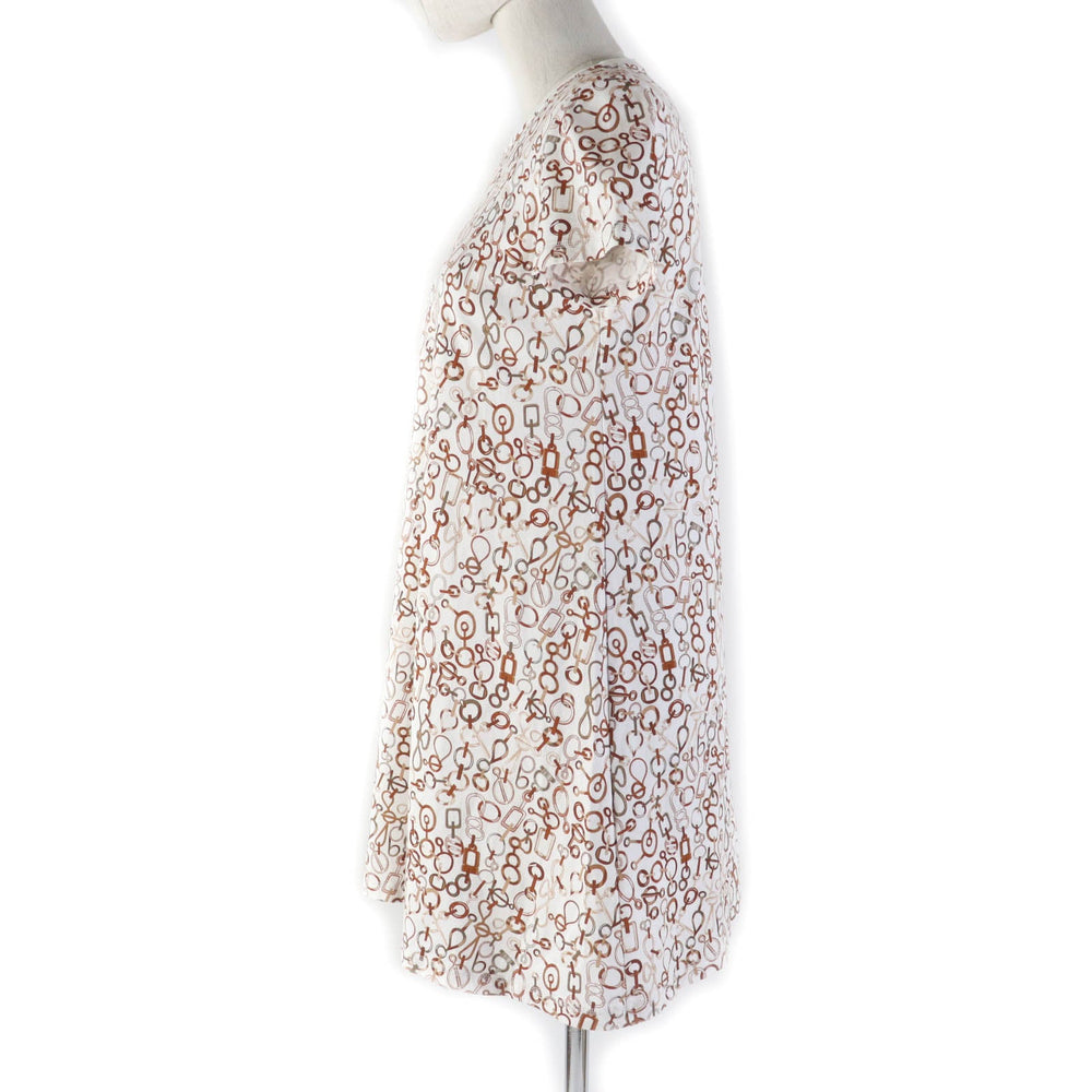 HERMES one piece 3H4514DR Main: 100% cotton, Part: 98% cotton, Part: 2% Brown type DR Do RE BOUCLES Women 34 Used Authentic