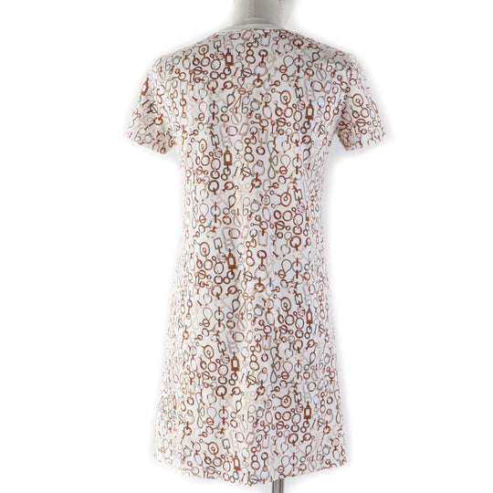 HERMES one piece 3H4514DR Main: 100% cotton, Part: 98% cotton, Part: 2% Brown type DR Do RE BOUCLES Women 34 Used Authentic