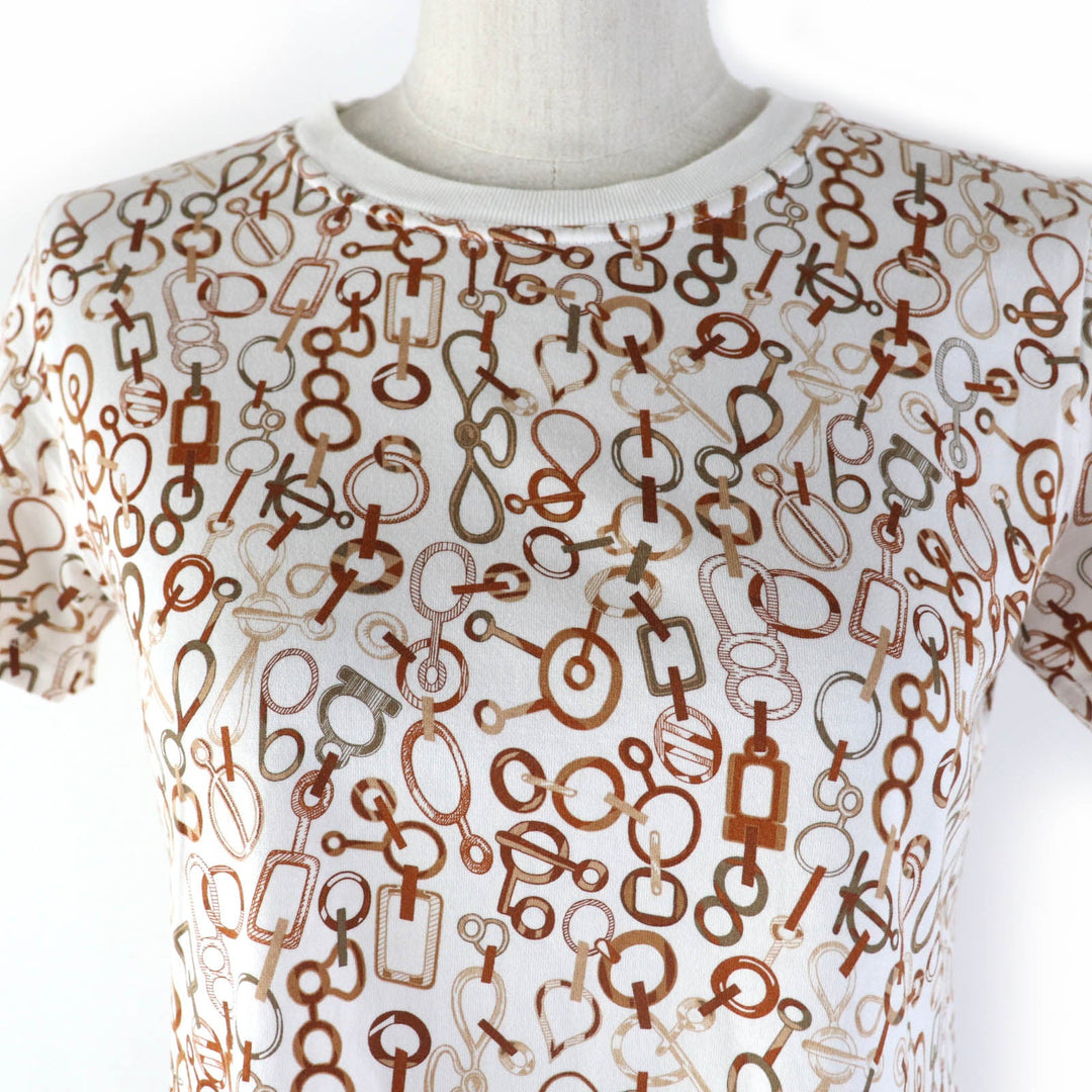 HERMES one piece 3H4514DR Main: 100% cotton, Part: 98% cotton, Part: 2% Brown type DR Do RE BOUCLES Women 34 Used Authentic