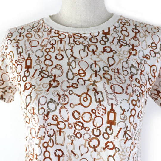HERMES one piece 3H4514DR Main: 100% cotton, Part: 98% cotton, Part: 2% Brown type DR Do RE BOUCLES Women 34 Used Authentic