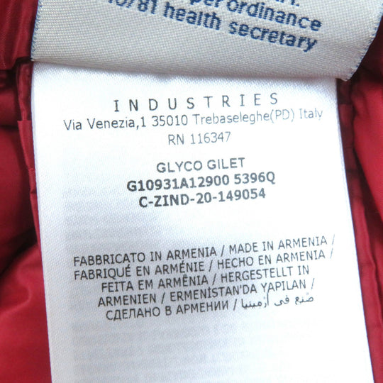 MONCLER Down vest Outer: 100% nylon, Lining: 100% nylon, Filling: 90% down, Filling: 10% feather, Hood lining: 100% nylon Red GLYCO Women Used Authentic