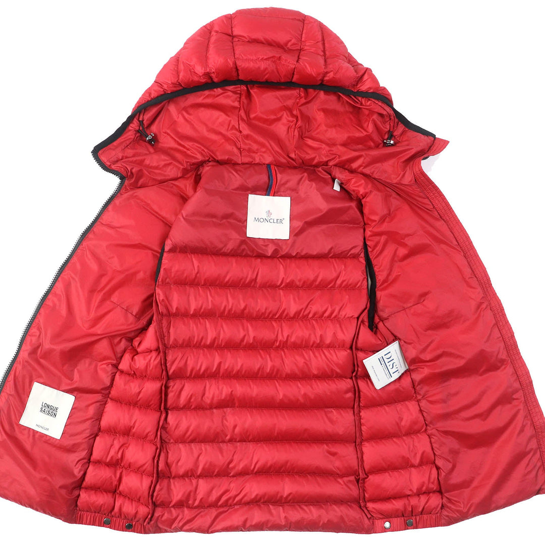 MONCLER Down vest Outer: 100% nylon, Lining: 100% nylon, Filling: 90% down, Filling: 10% feather, Hood lining: 100% nylon Red GLYCO Women Used Authentic
