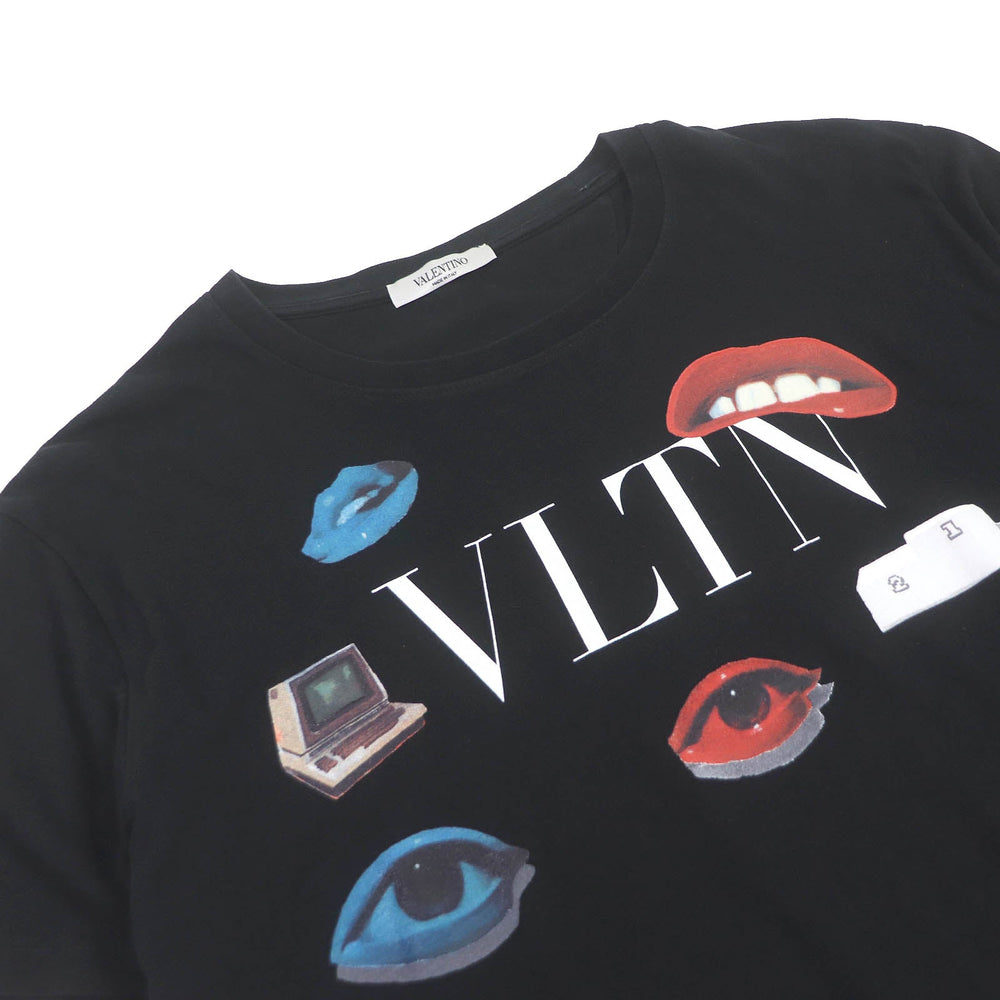 VALENTINO Short sleeve T-shirt UV3MG08F6KV Main: 100% cotton black mens M Used Authentic