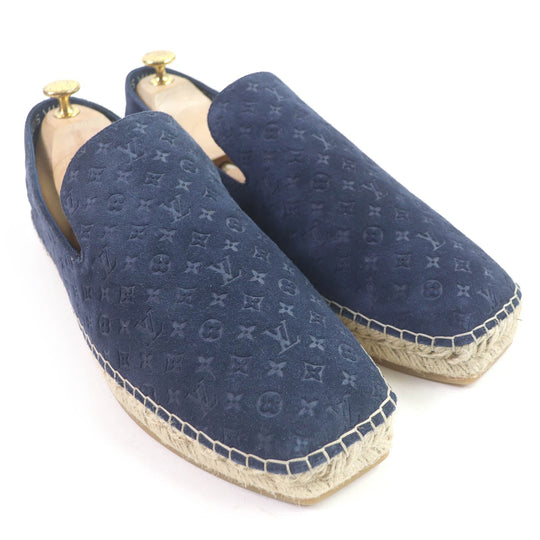 LOUIS VUITTON loafers Main: Suede leather Navy Vidar line mens 8 1/2 Used Authentic